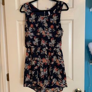 Navy blue floral romper